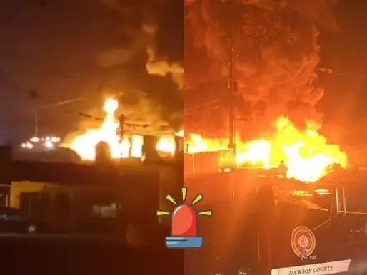 Fuerte incendio en vulcanizadora en Amatlán de los Reyes, Veracruz.