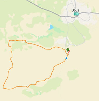 Carte du trek de 3 jours dans le désert Tunisien