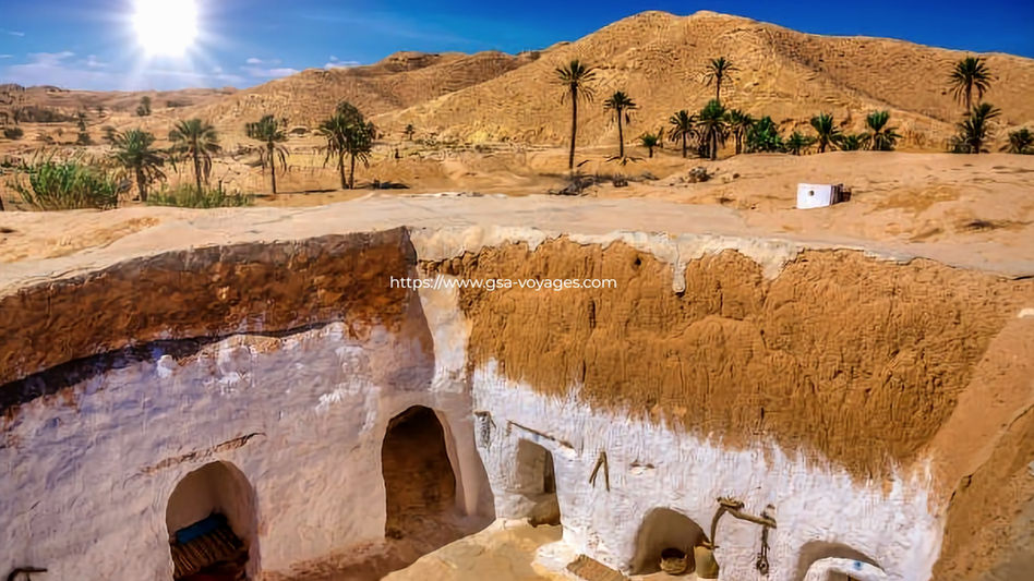 Interior of a troglodyte house in Matmata from Djerba