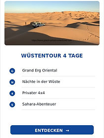 Karte für die private 4x4-Wüstentour 4 Tage in Südtunesien