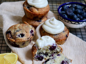 Blueberry Muffins with Cream Cheese Frosting