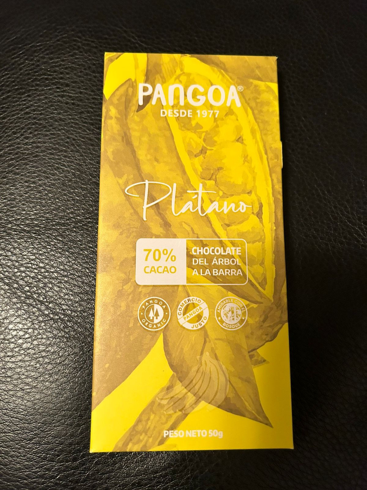 Chocolate Pangoa sabor platano 70% cacao