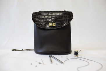 Sac en cuir atelier creatif maroquinerie DIY val d'europe