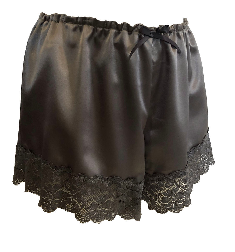 Thumbnail:  SHORTS GRIS SATIN ET DENTELLE