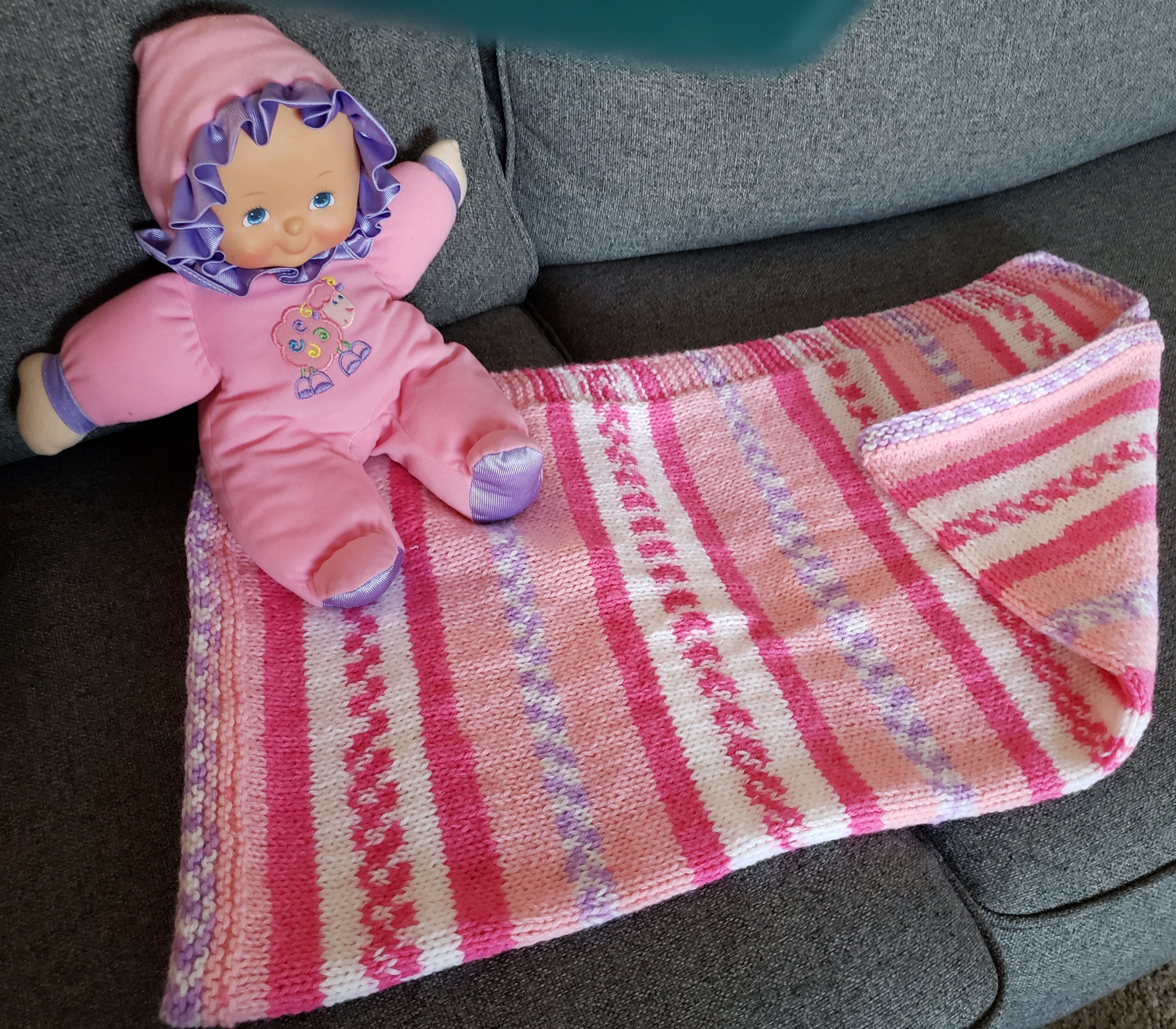 Pink, White & Purple Blanket