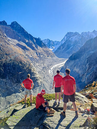 Team building at the Mer de Glace. Chamonix