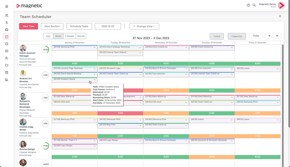 Magnetic Team Scheduler