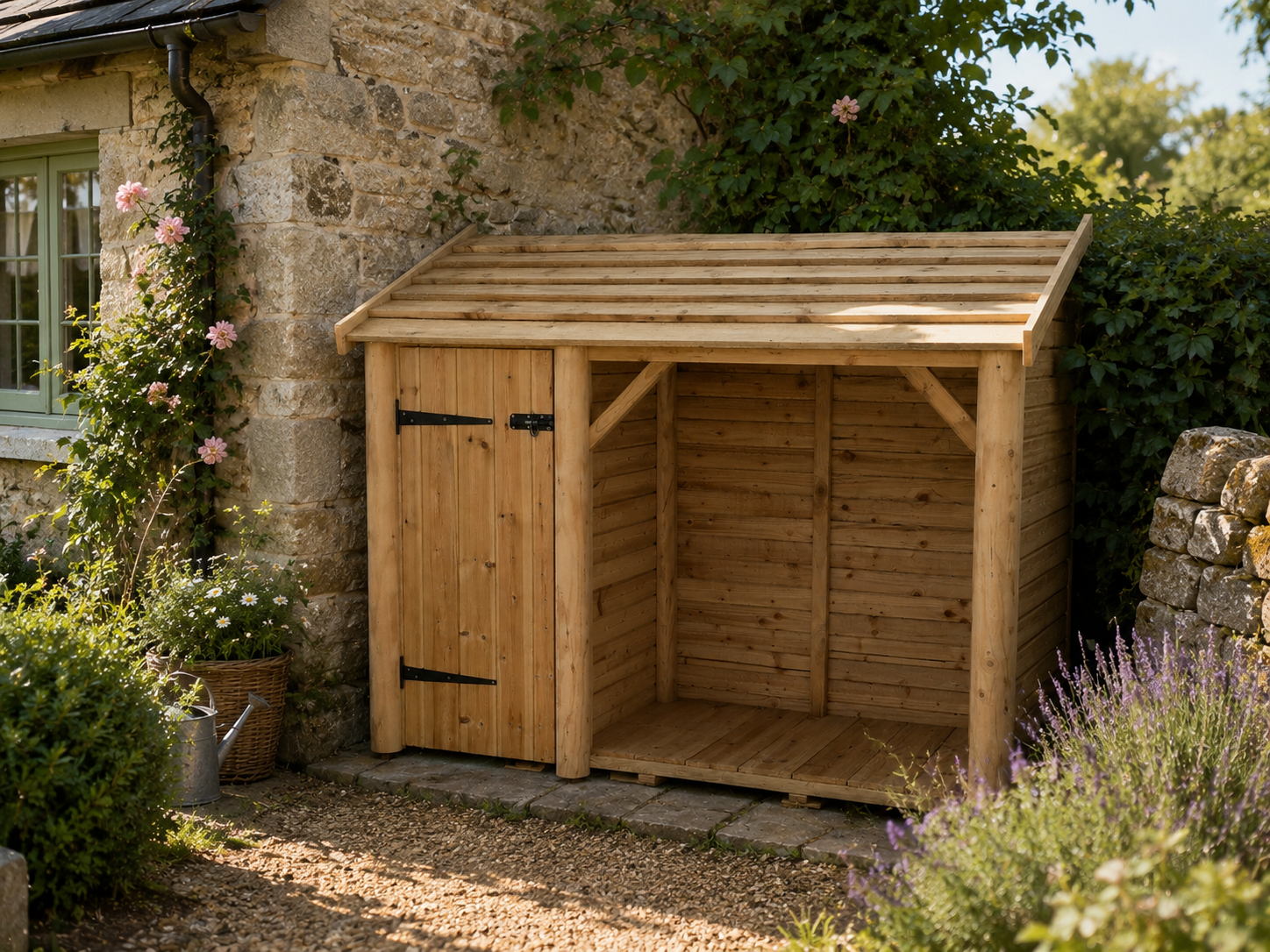 Double Log Store with Single Door Storage