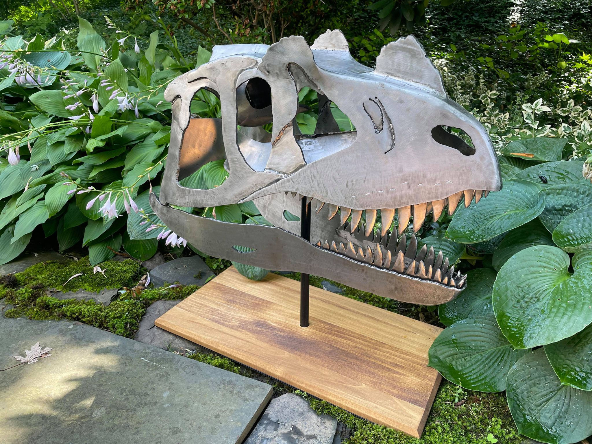 Life sized Steel Ceratosaurus Skull