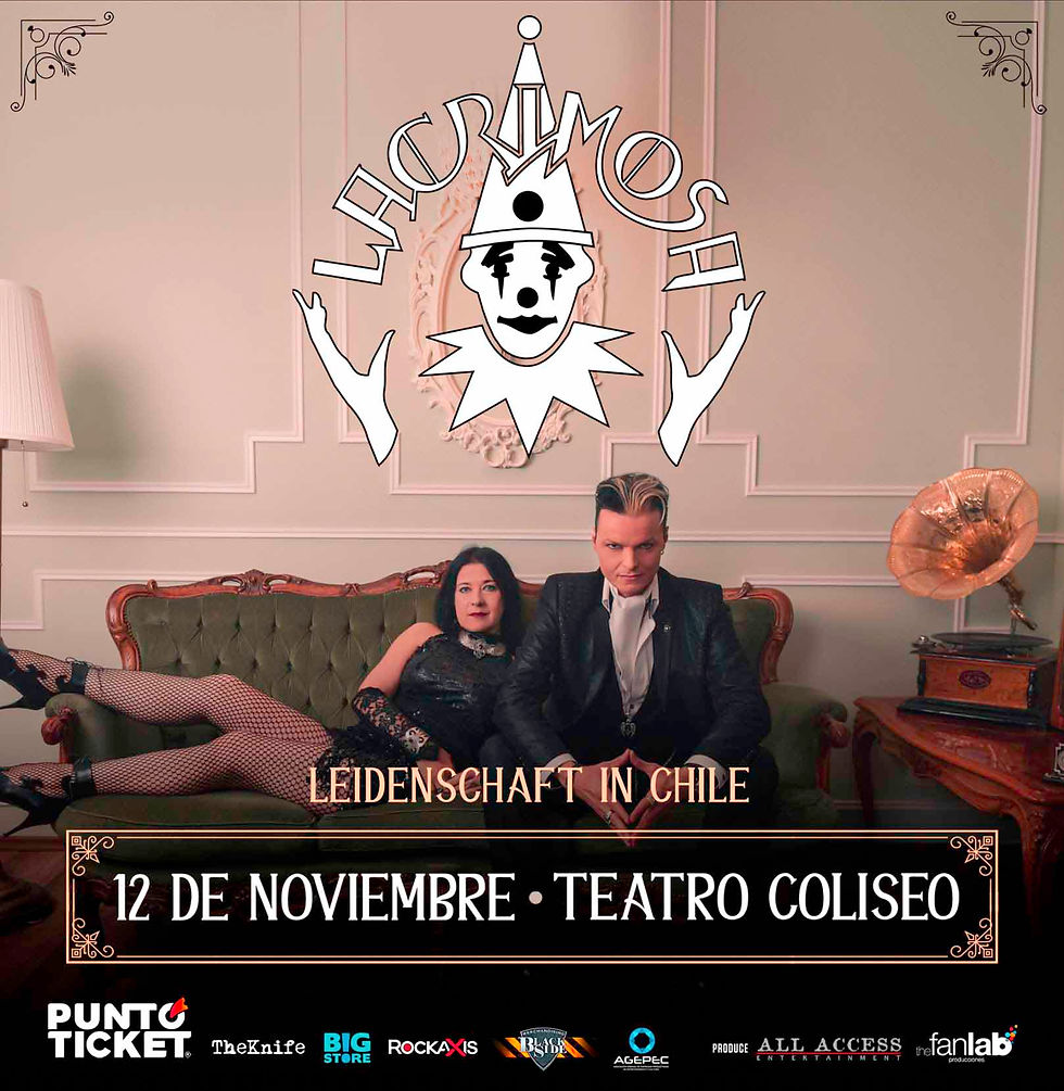 Lacrimosa anuncia su esperado regreso a Chile este 12 de noviembre