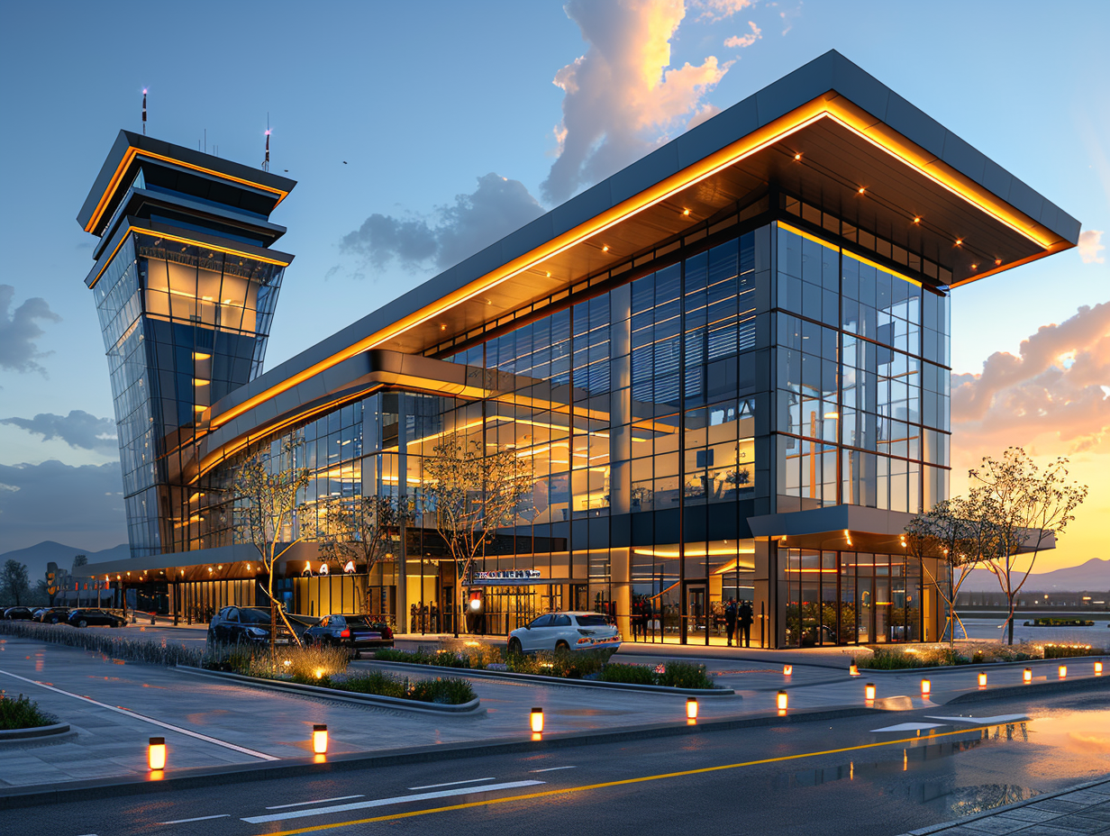 4 storey Regional Airport terminal building & ATC