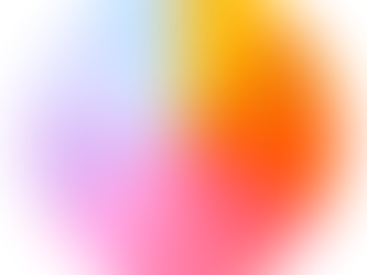 A rainbow coloured circular pie chart