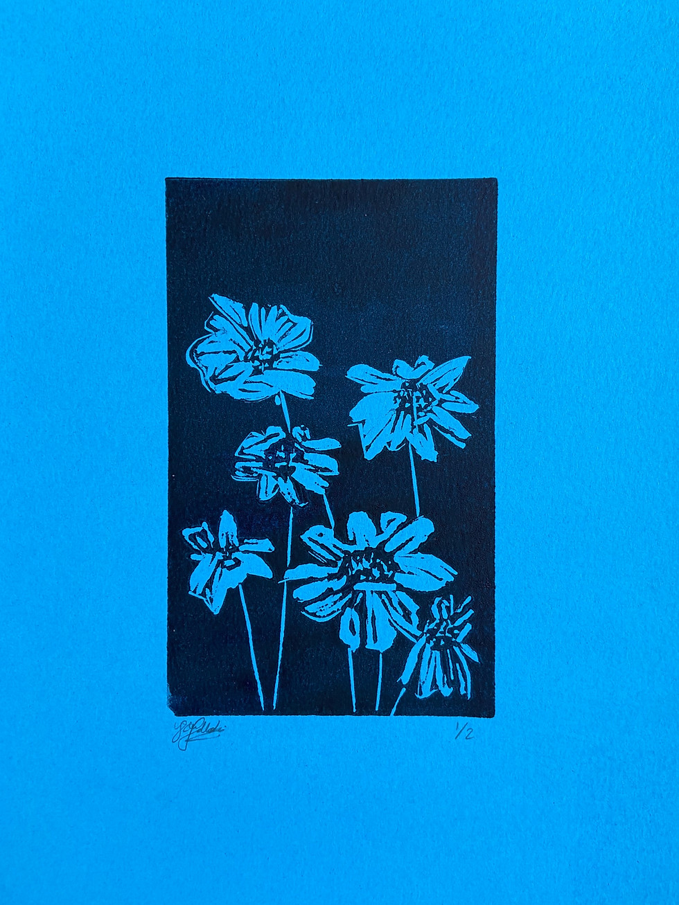 Thumbnail: Black Flowers on Blue