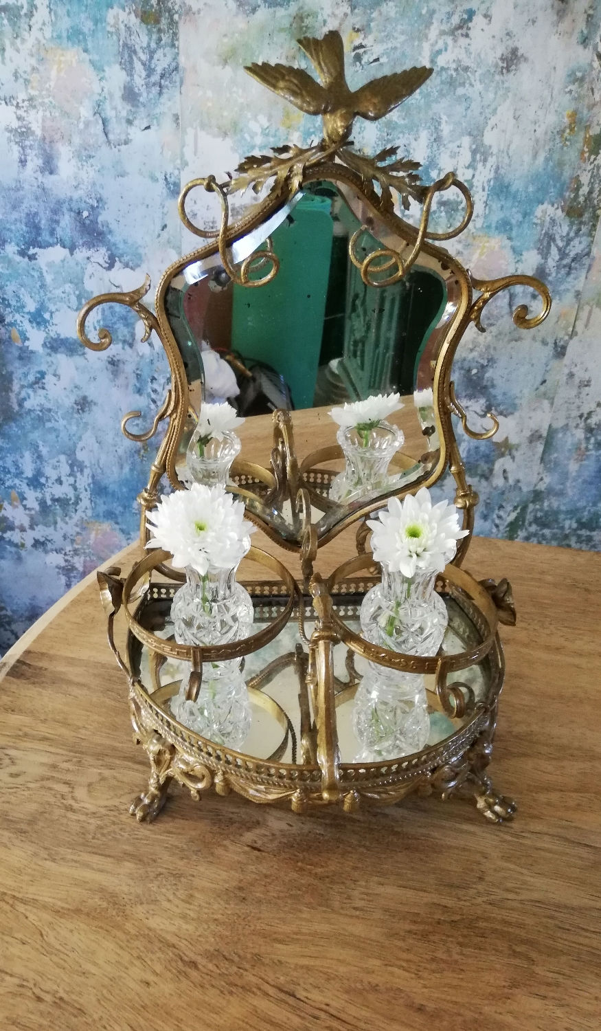 présentoir pour coiffeuse 1900 glace biseauté