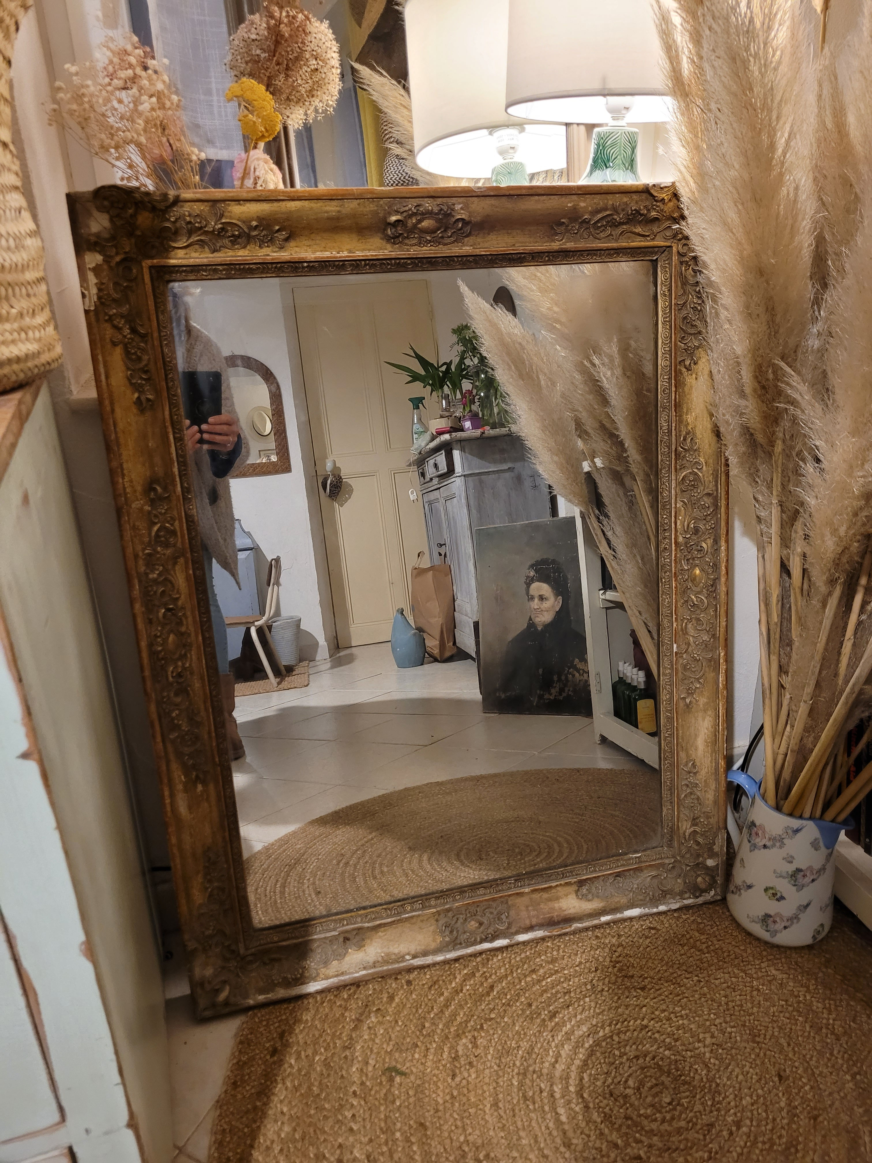 Grand miroir XIXe (livraison comprise cocolis)