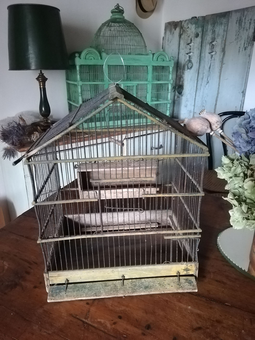 cage oiseaux ancienne bois