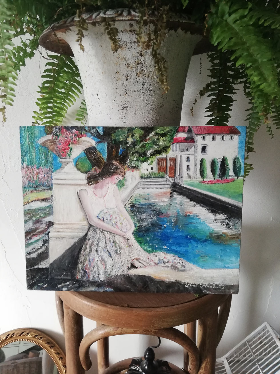 peinture PAUL FLAUBERT (1928-1994) l'attente du galant