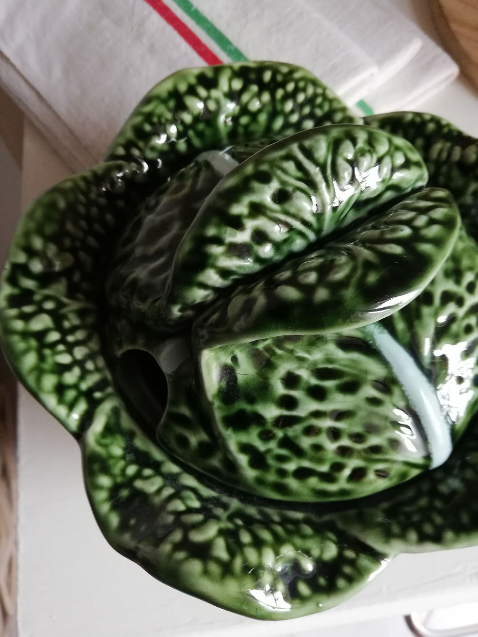 confiturier feuille de choux barbotine