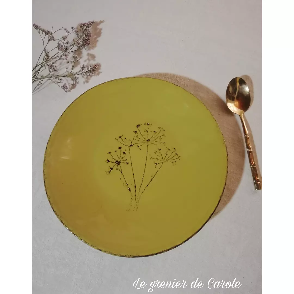 assiettes herbier vintage faites à la main