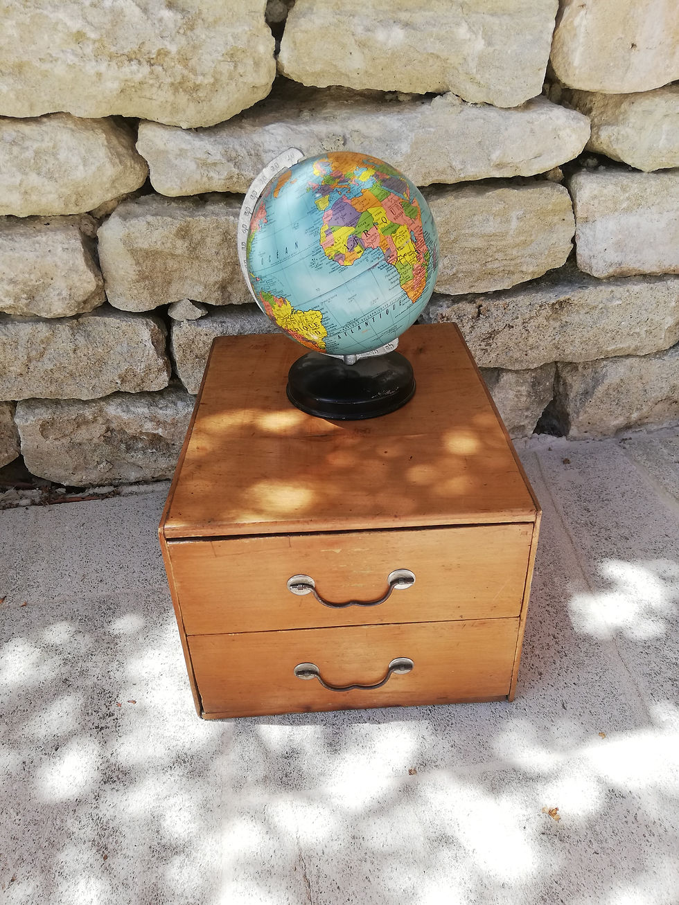 mappemonde globe trrestre carte taride en métal 1950