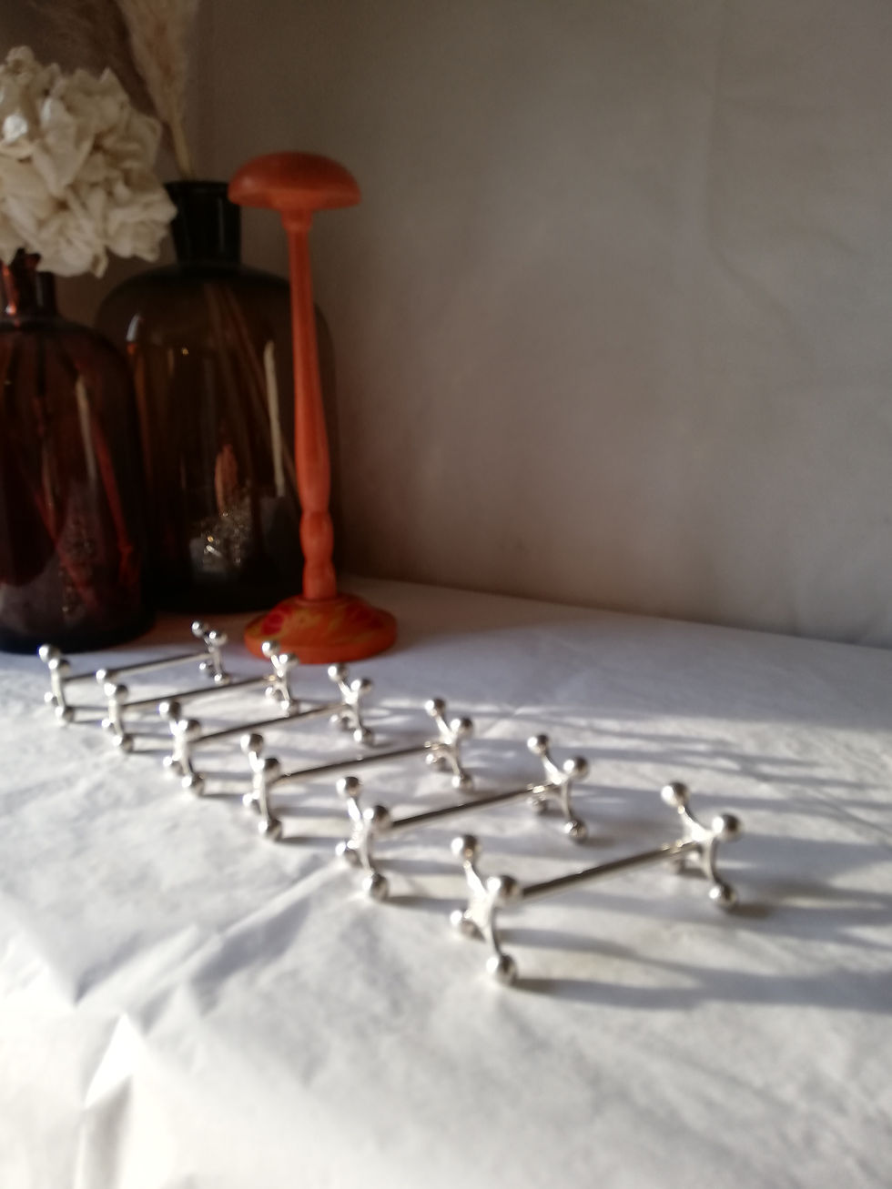 porte couteaux metal argenté