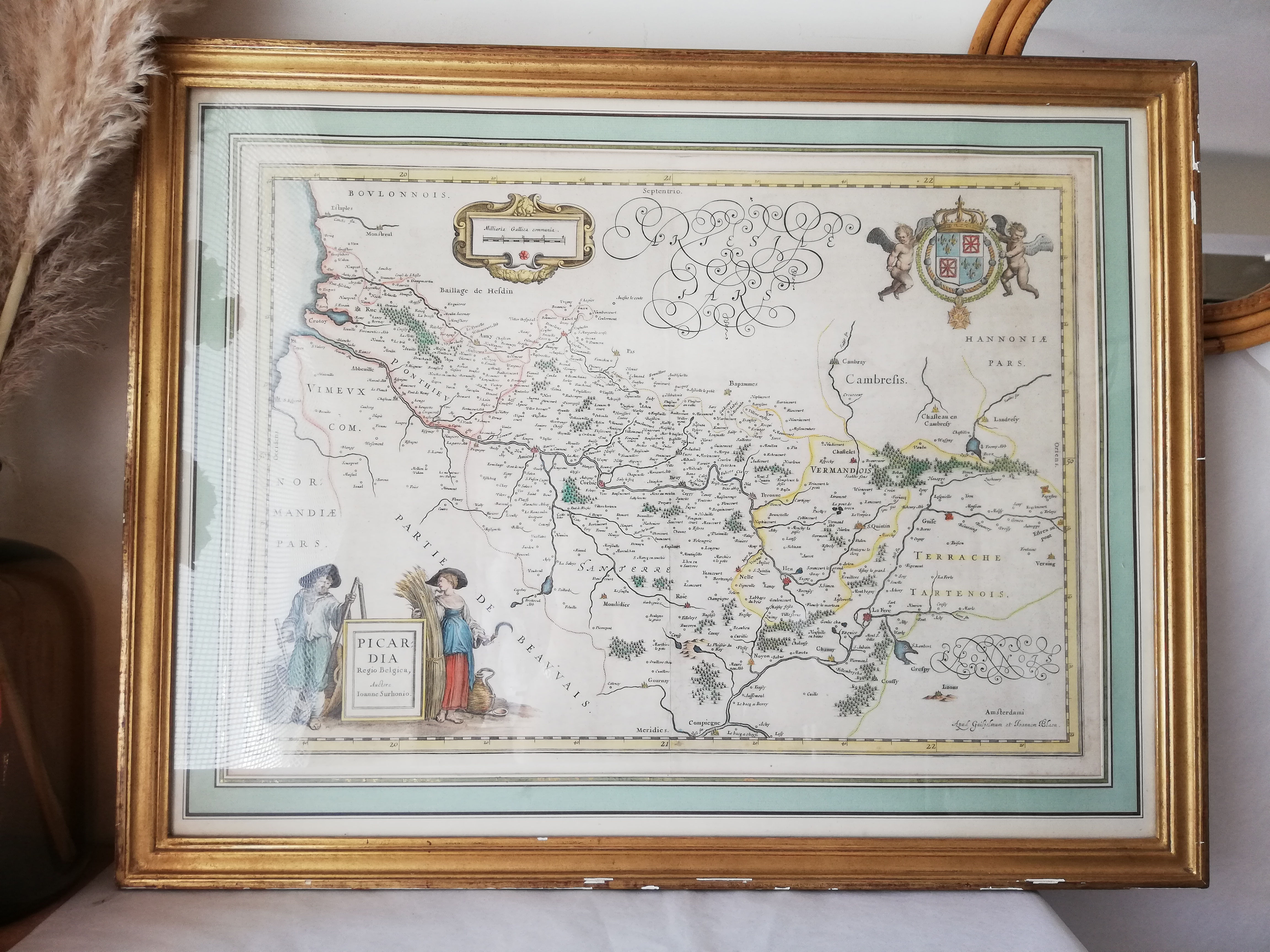 Grande ancienne carte,plan des hauts de France et Belgique
