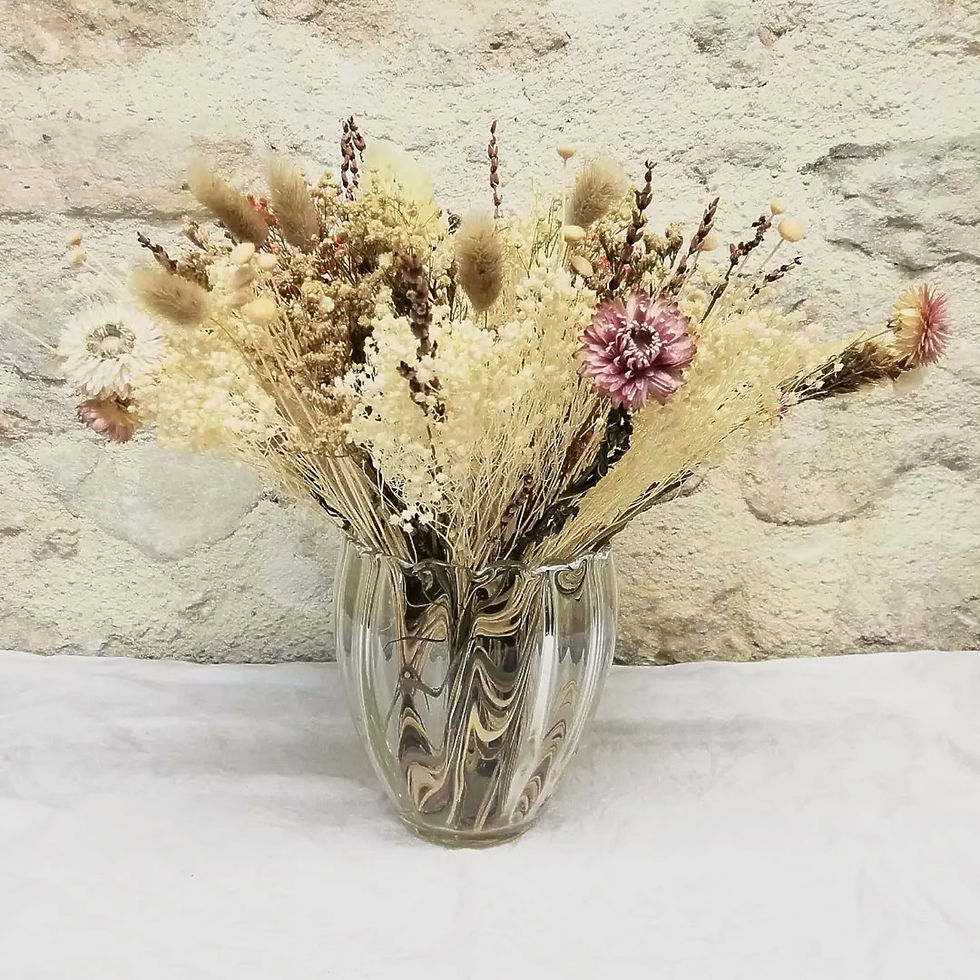 vase vintage verre bullé soufflé bouche