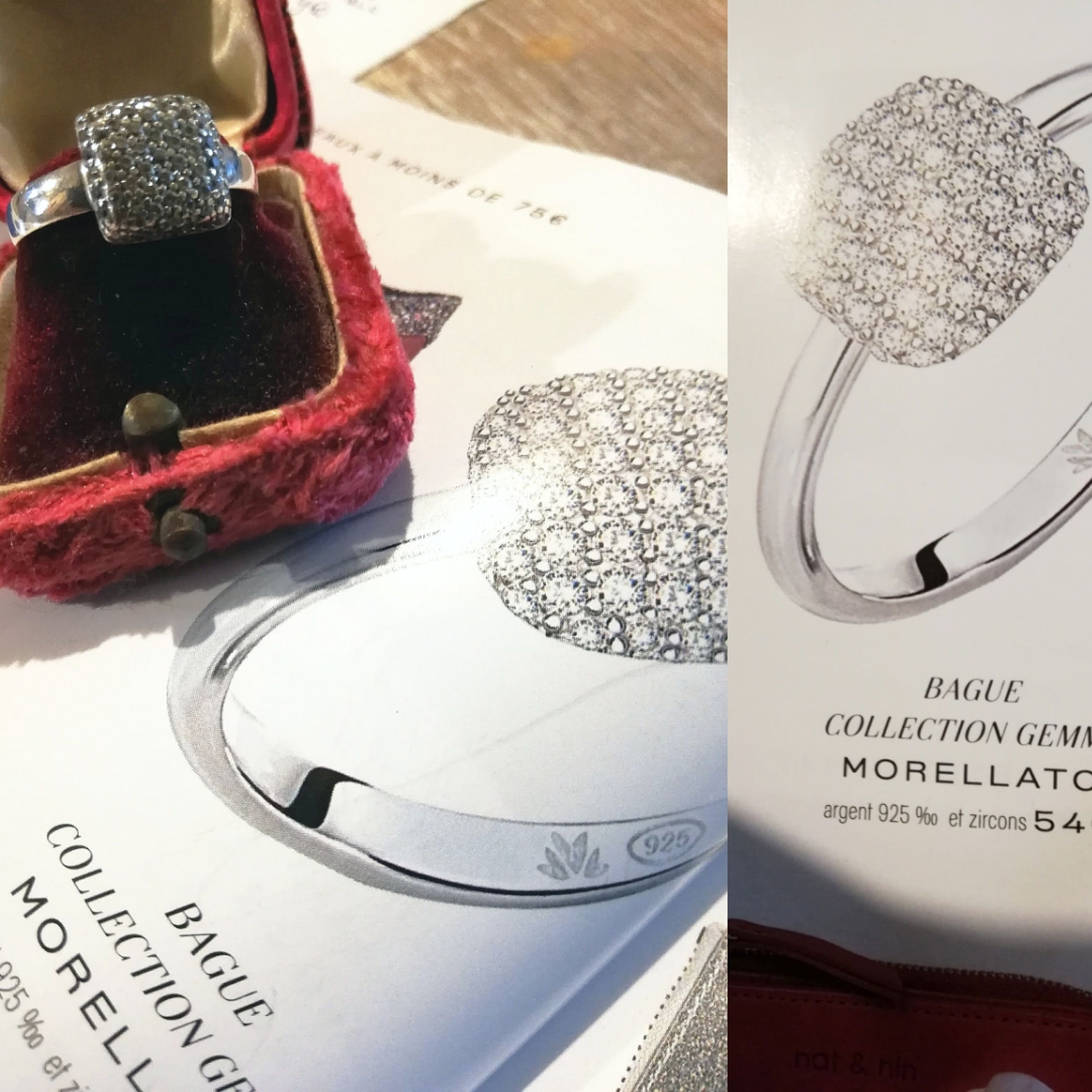 Bague Francaise vintage art-déco en argent avec pierres, Sylver ring