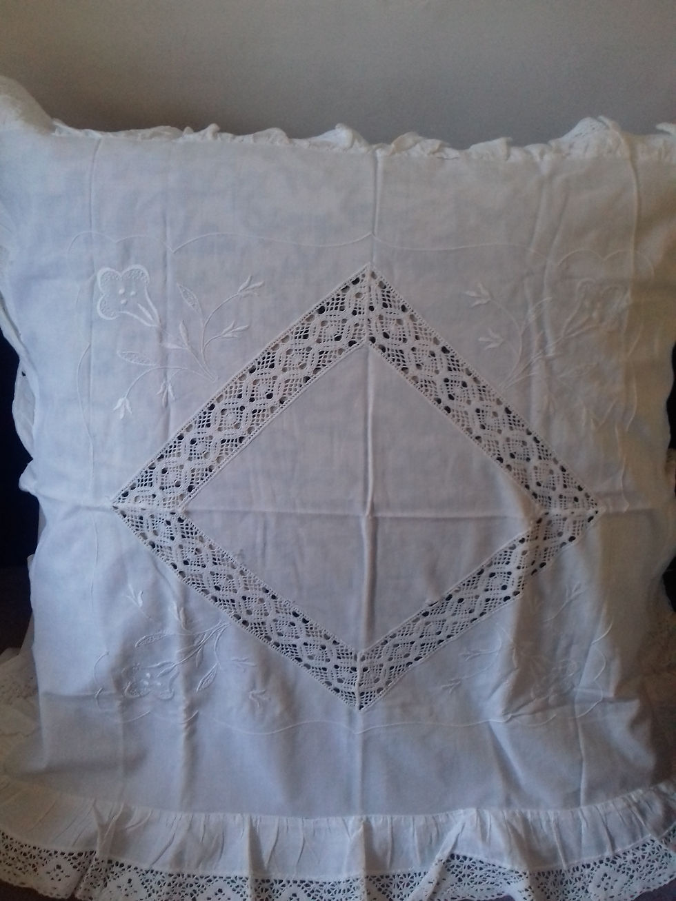 taie oreiller brodée