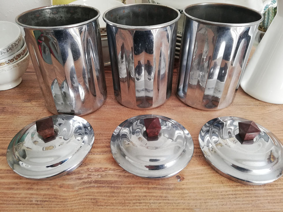 pots à épices 1950 métal argenté