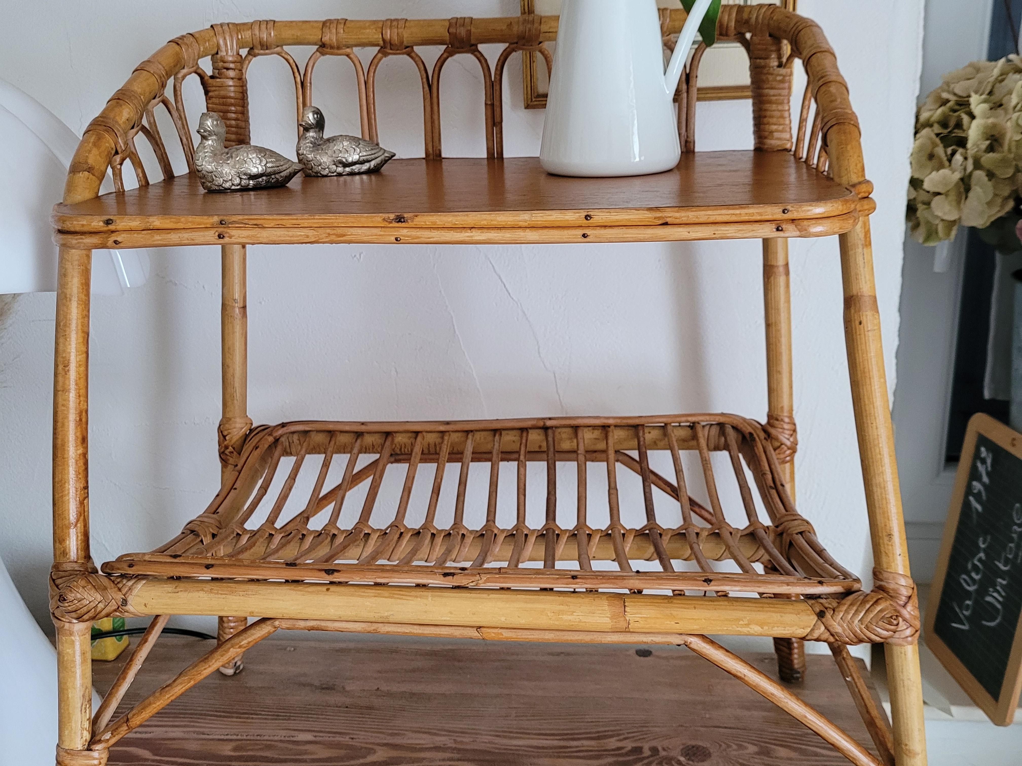 table d'appoint en rotin