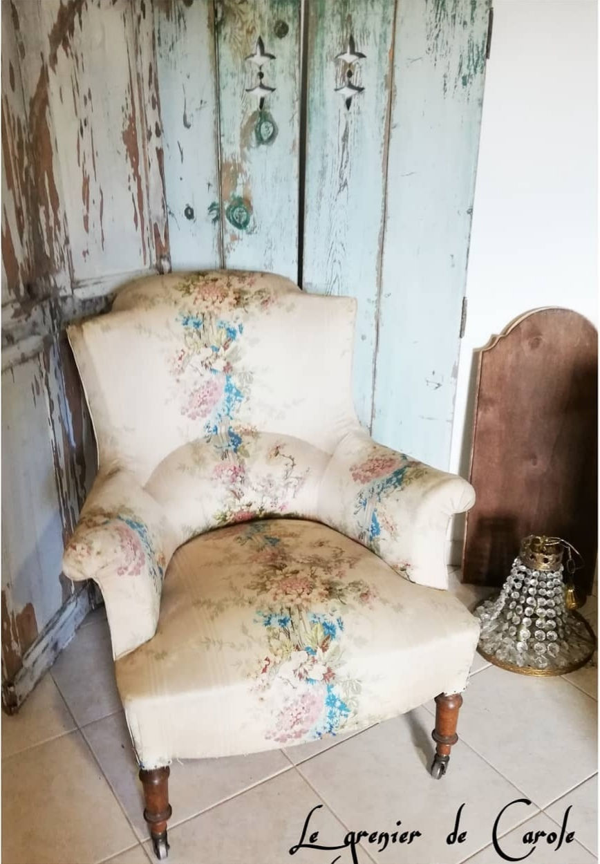 Fauteuil Napoléon III à roulettes XIXe siecle