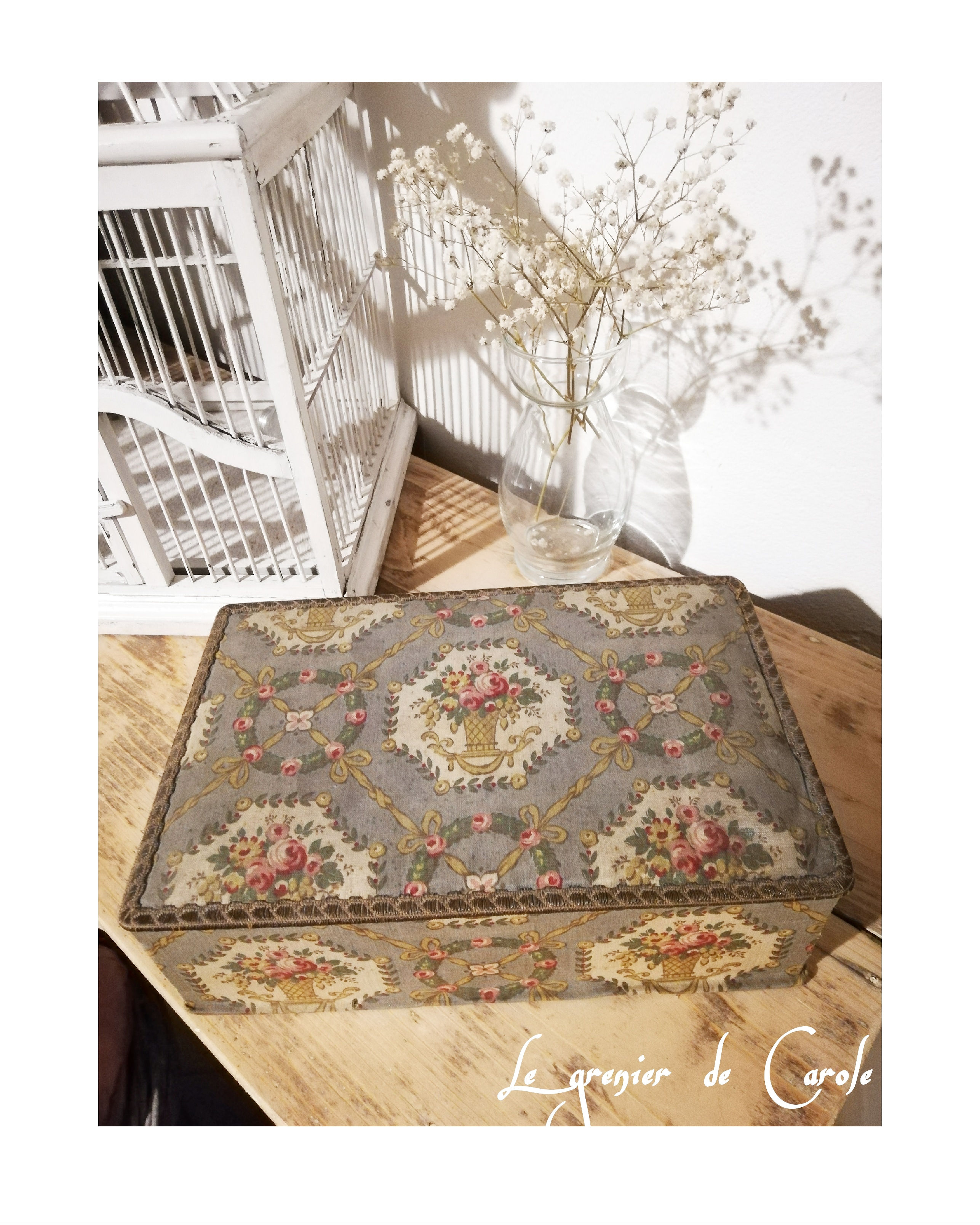 boite à couture en tissus vintage