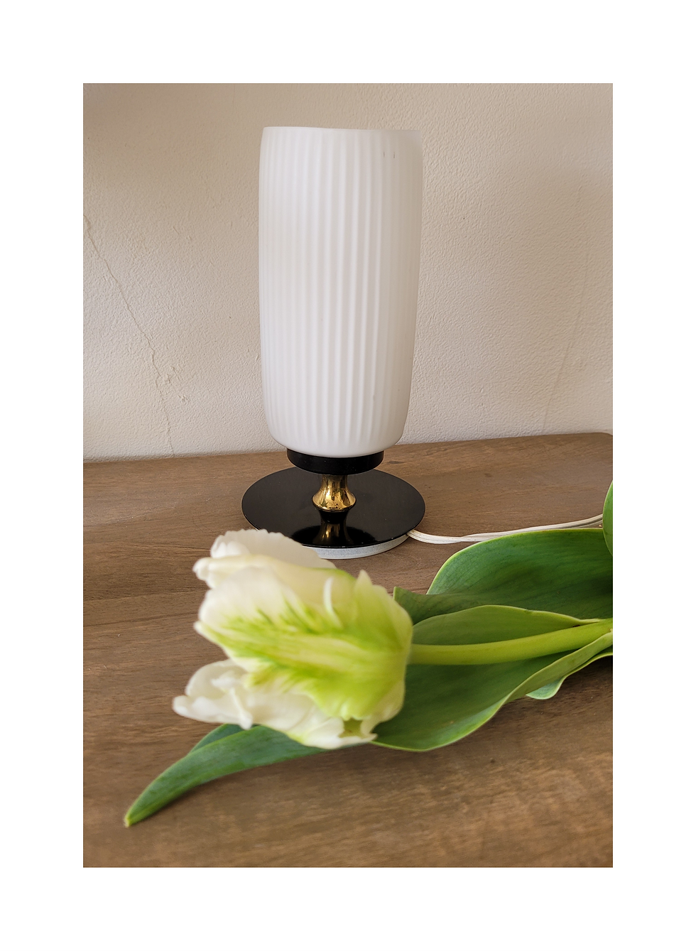 lampe vintage verre en opaline