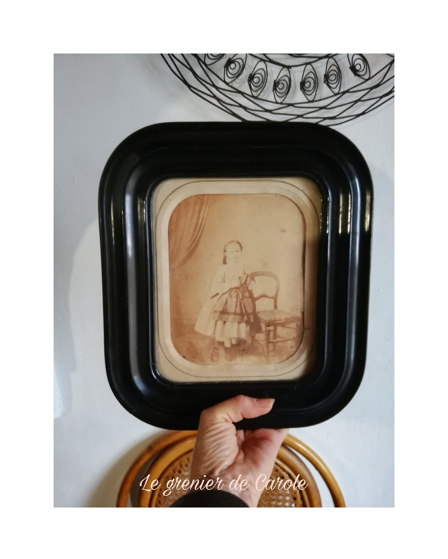 cadre napoleon III bois noirci