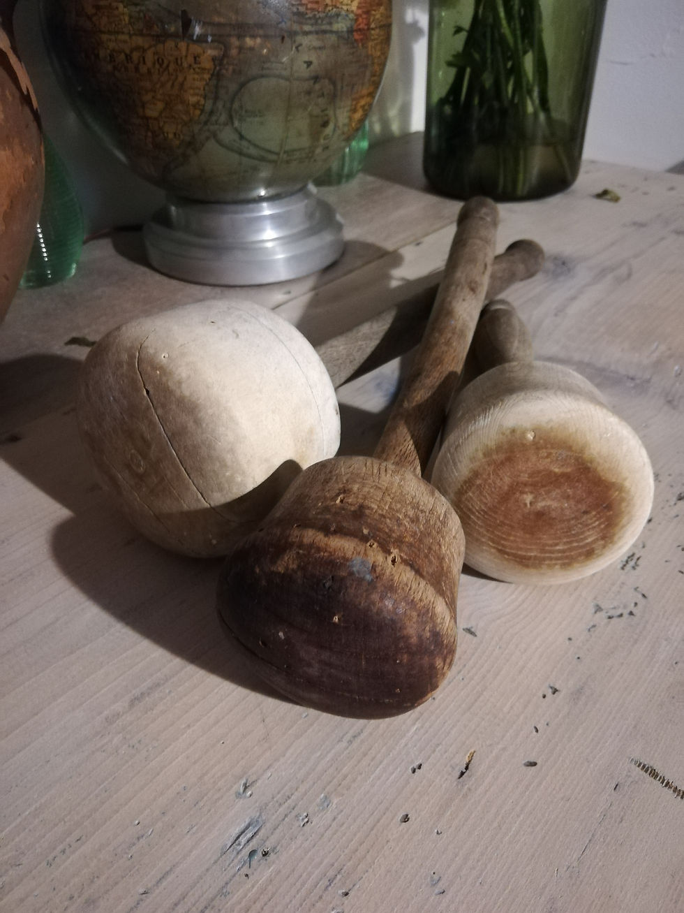 pilons bois aciens vintage