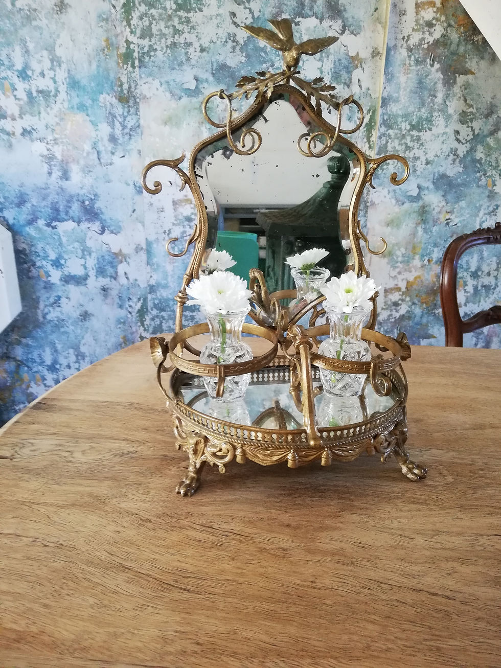 présentoir pour coiffeuse 1900 glace biseauté