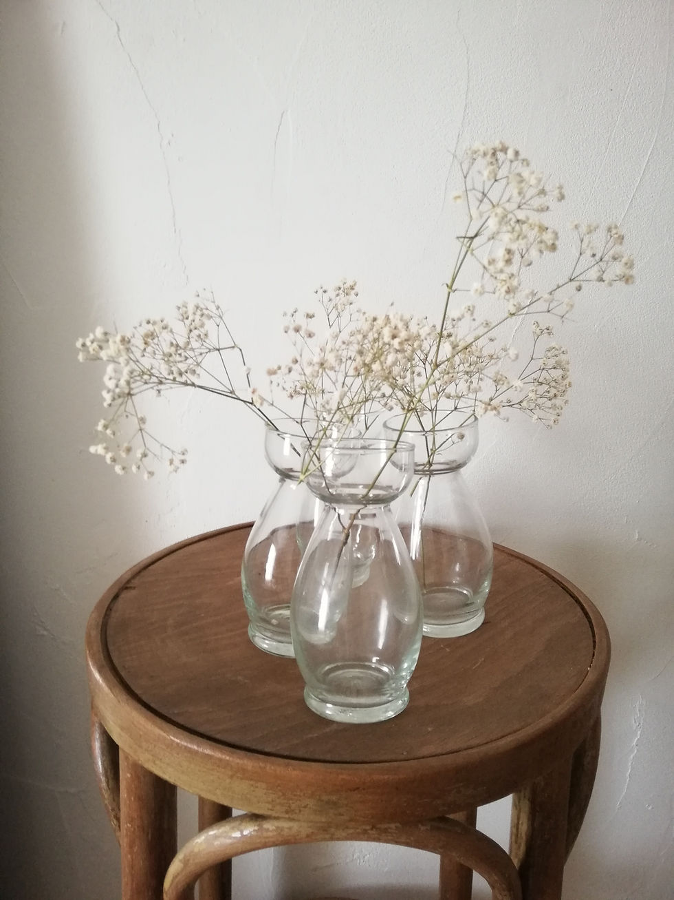 5 vases à bulbes vintage