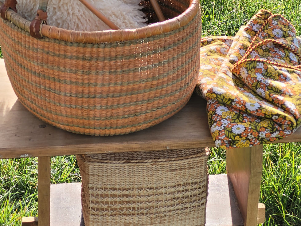 Grand panier rond vintage