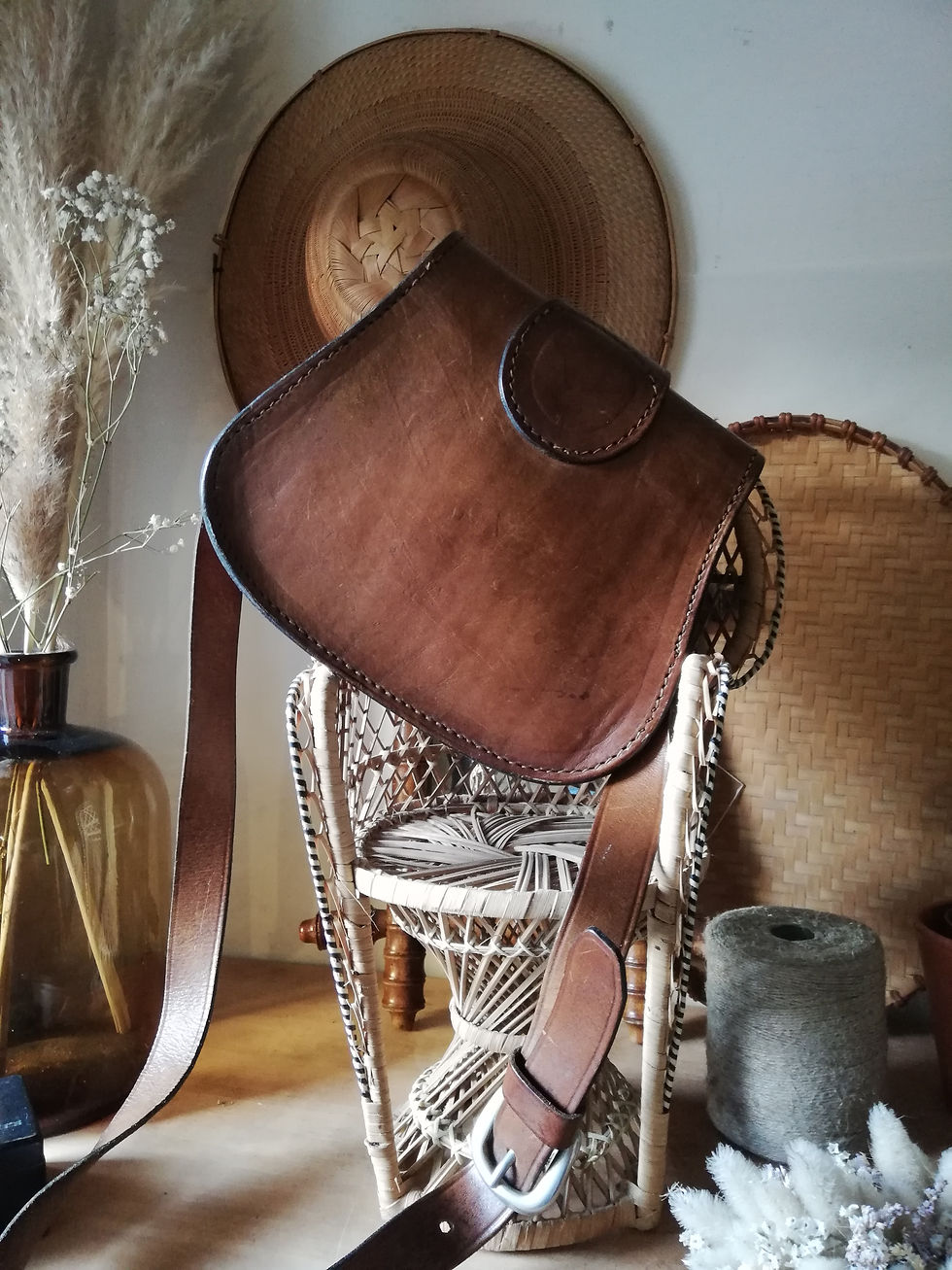 Thumbnail: Sac besace cuir fauve