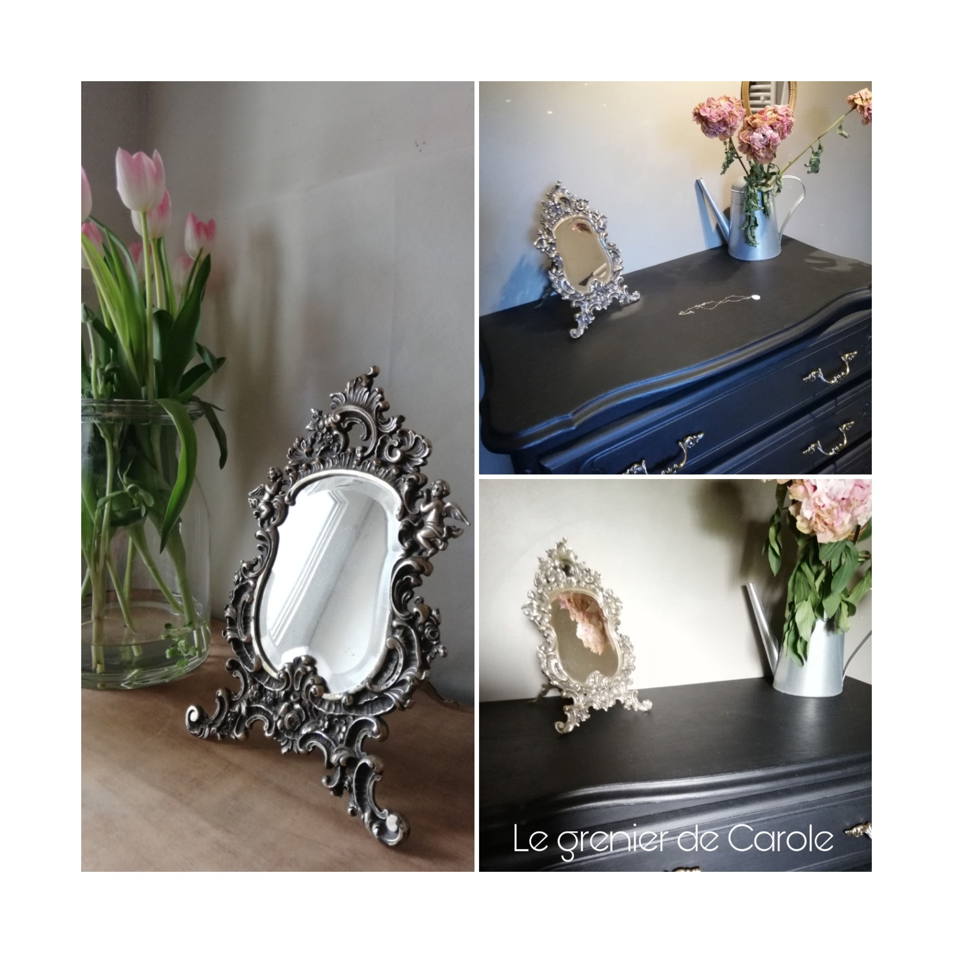 Miroir psyché bronze style Louis XV