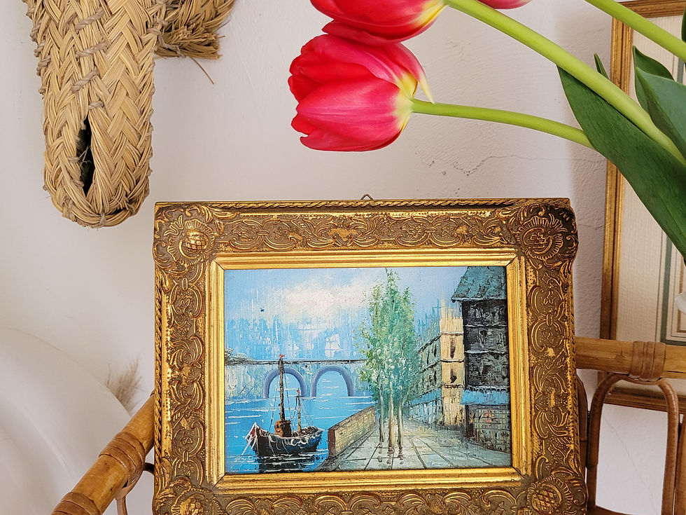 peinture vintage "marine" huile sur toile