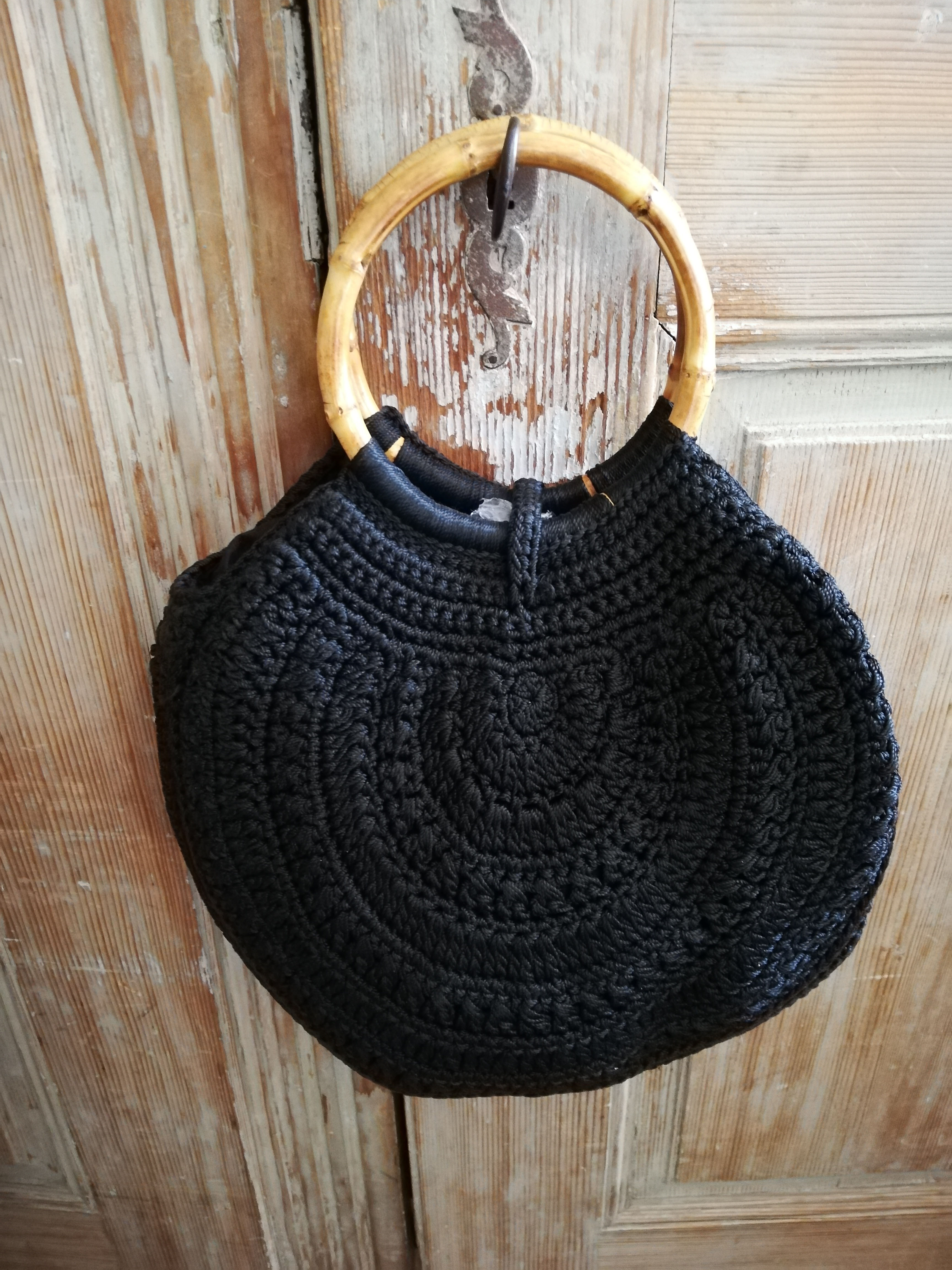 sac vintage crochet noir