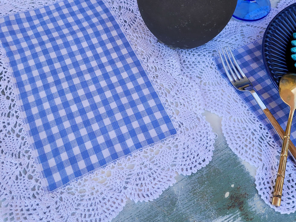 set de table vintage en vichy