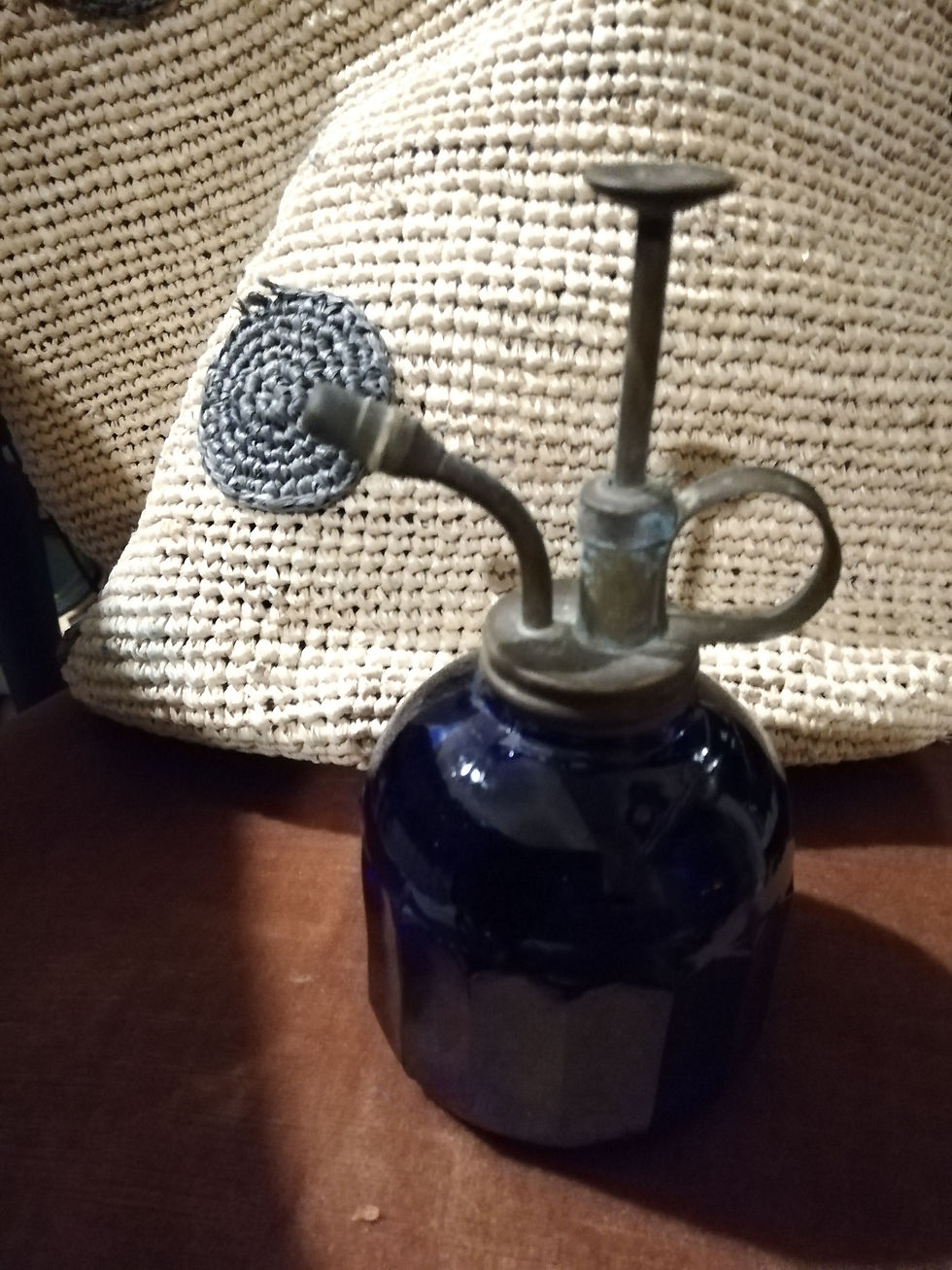 vaporisateur plante en verre bleu cobalt