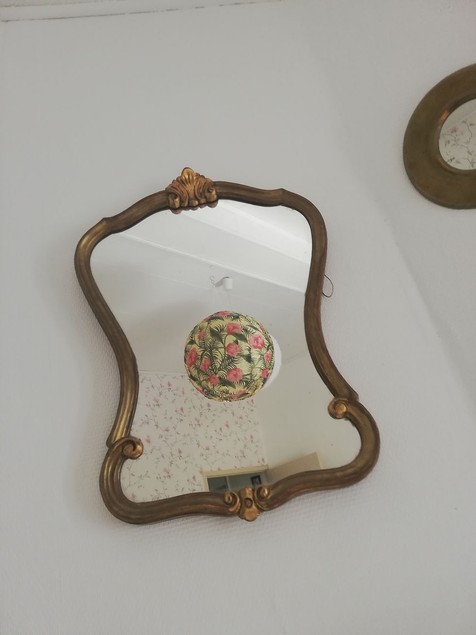 grand miroir bois doré 1950