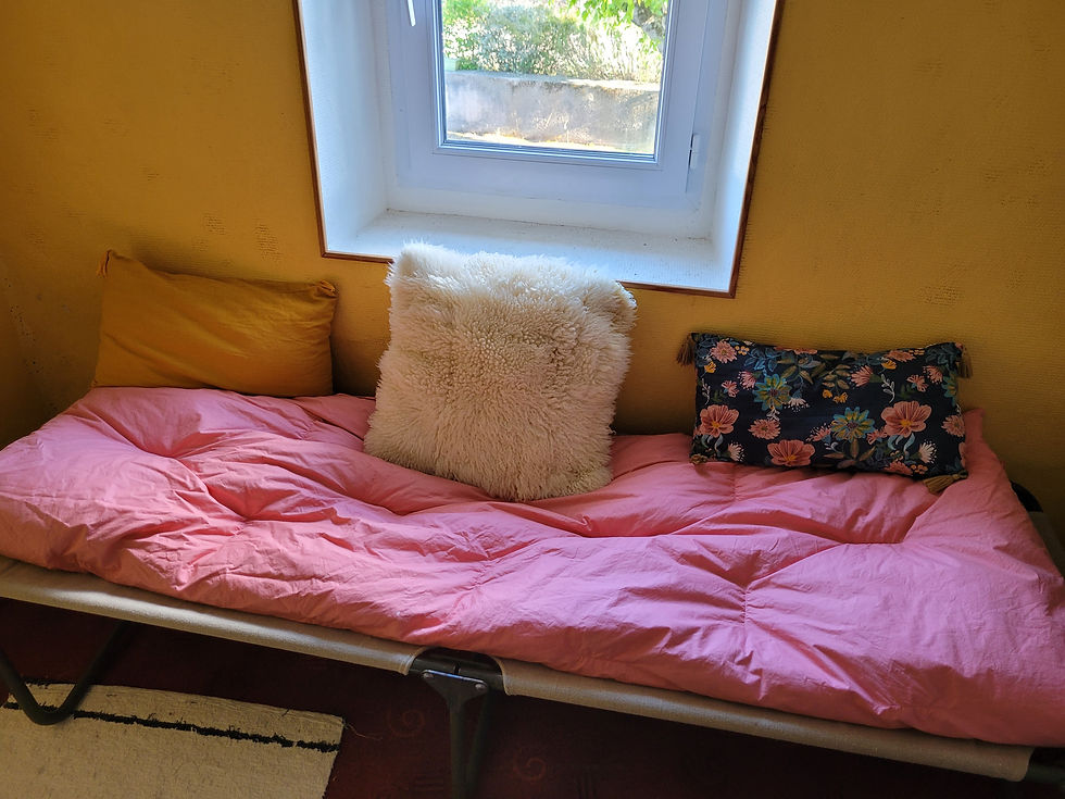 édredon rose vintage