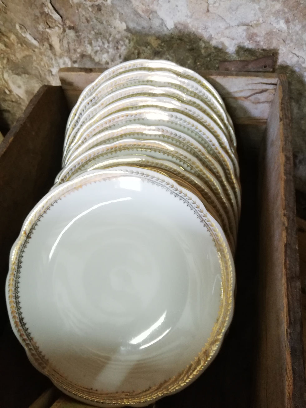 assiette liseré doré vintage