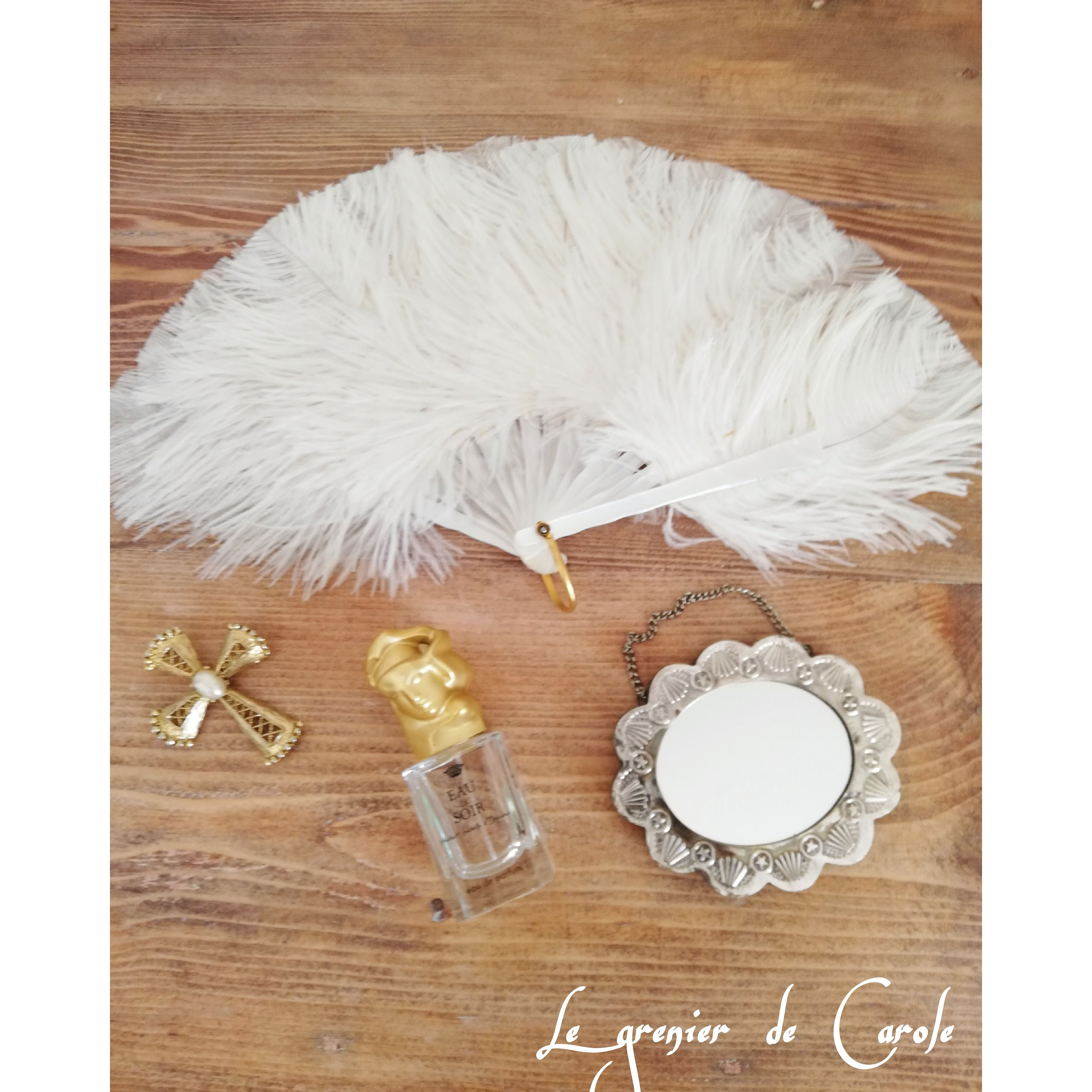 éventail en plumes d'autruche