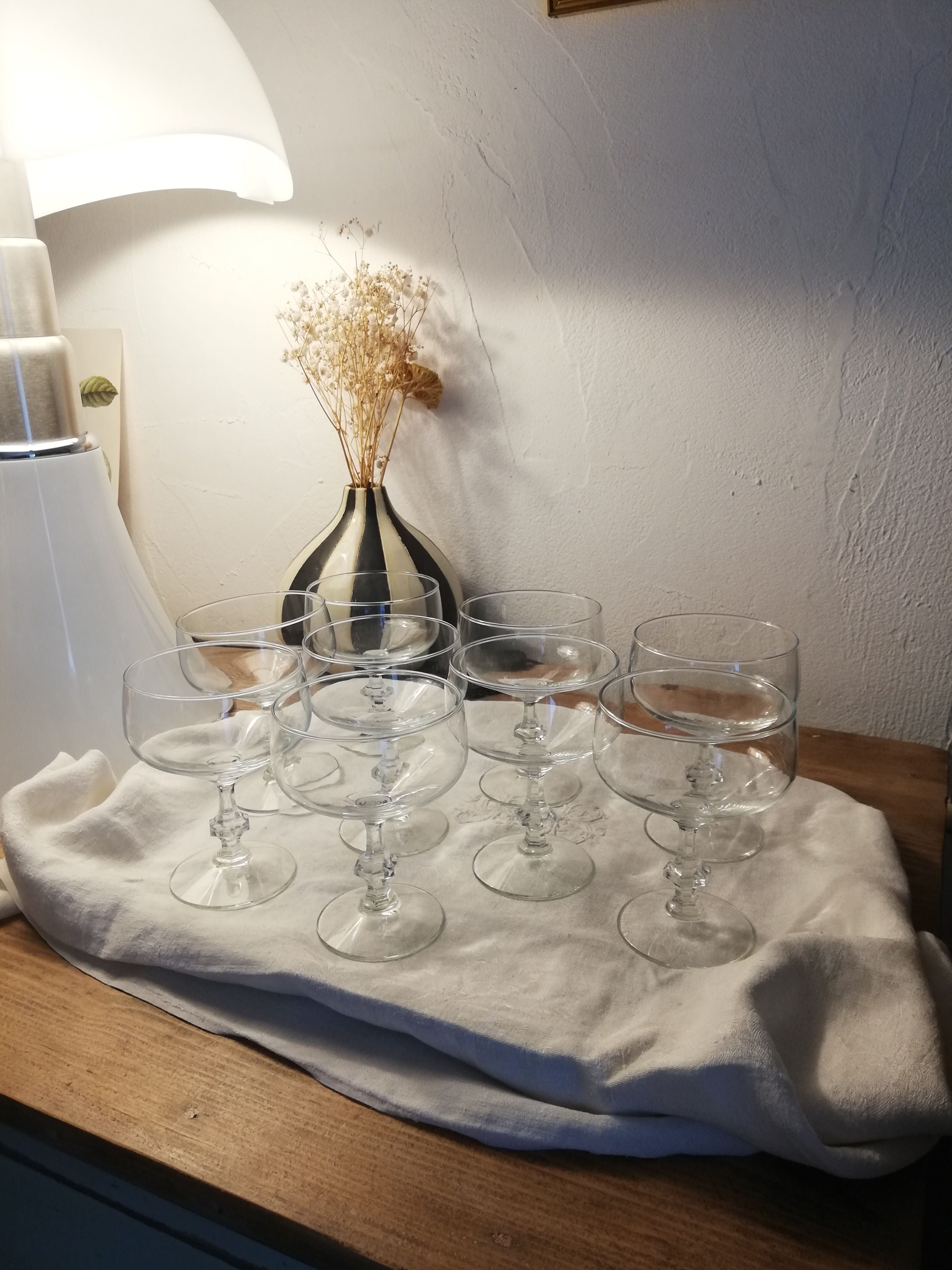 9 coupes a champagne vintage cristal